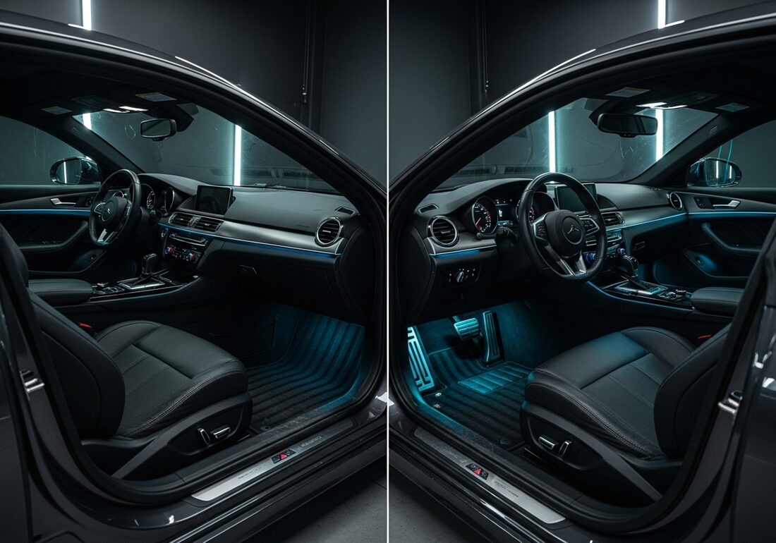 Detailed interior seats and console