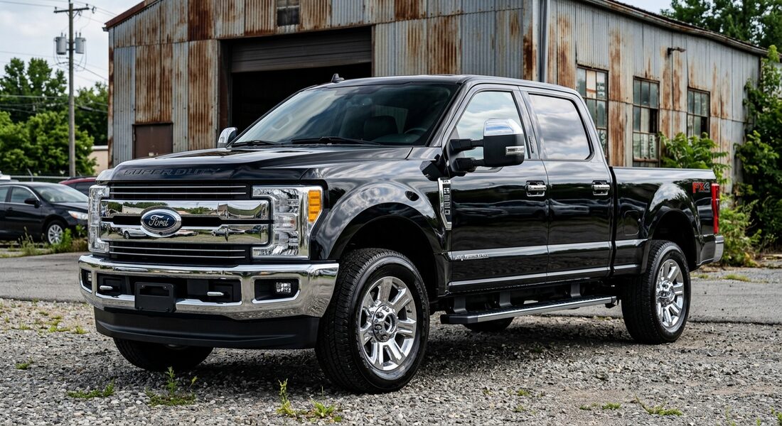 Truck shining clean in daylight after detailing